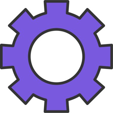 dişli simgesi, vektör illüstrasyonu beyaz arkaplanda izole edildi