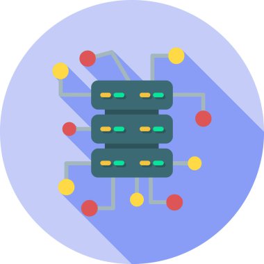 veri depolama sunucu simgesi düz biçimli