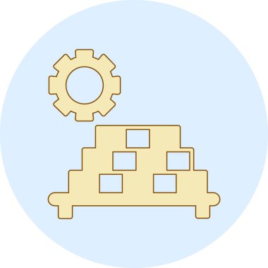 Fabrika. Web simgesi basit illüstrasyon