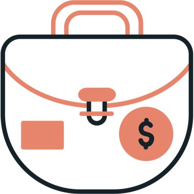 Çanta. Web simgesi basit illüstrasyon