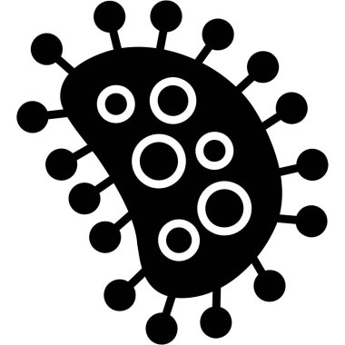 Düz dizaynlı corona virüs simgesi