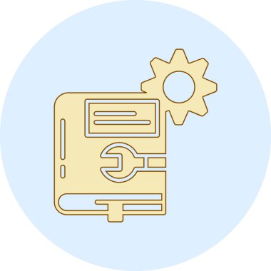 Modern düz biçiminde vektör ayarı simgesi