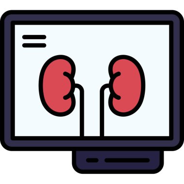 böbrek simgesi renk ana hatları vektörü