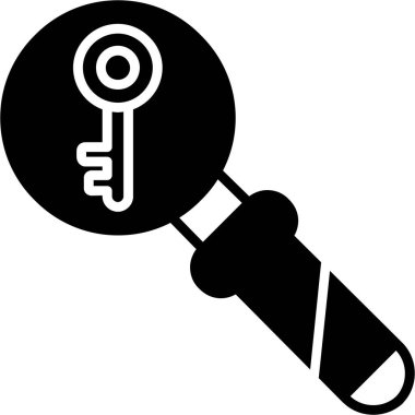 Büyüteçin içinde siyah anahtar