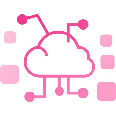 Bulut hesaplama simgesi, teknoloji simgesi, vektör illüstrasyonu