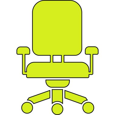 ofis sandalyesi simgesi, basit vektör illüstrasyonu