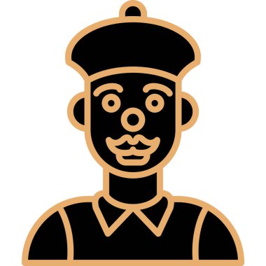 Siyah beyaz giyen bir adamın vektör çizimi