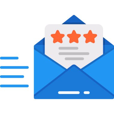 Zarf simgesi, düz simge içeren e-posta vektör illüstrasyonu