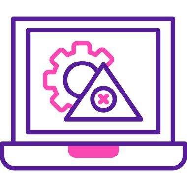 dişli tekerlek vektör illüstrasyon tasarımlı dizüstü bilgisayar