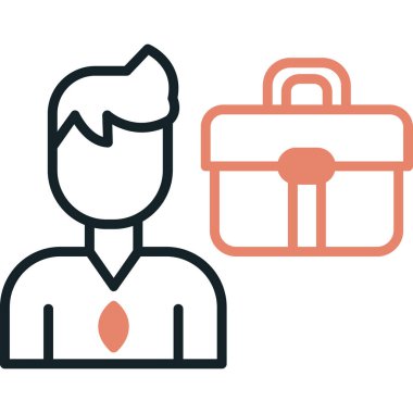 Evrak çantası. Web simgesi vektör illüstrasyonu