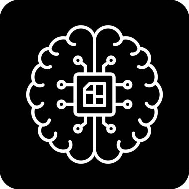beyin ikonu vektör illüstrasyonu