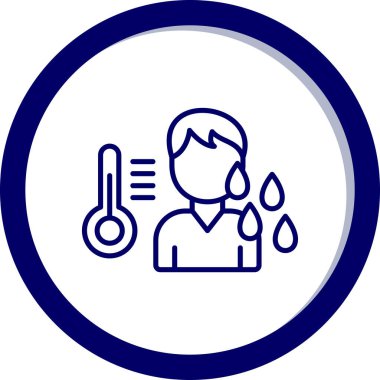 Termometresi olan bir adam. Basit tasarım