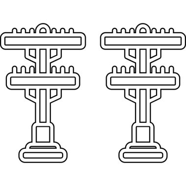 Siyah çizgili metal bir zincirin vektör simgesi