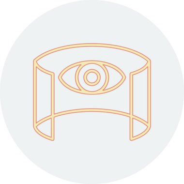 Göz simgesi, ince çizgi biçimi, ana hatlı vektör çizimi, yaratıcı tasarım ve özet