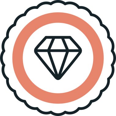 Elmas. Web simgesi basit illüstrasyon