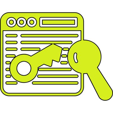 Anahtar ve klasör ile büyüteç anahtarı