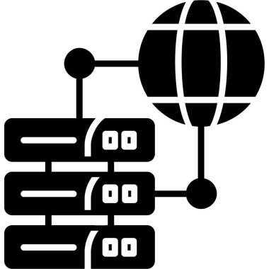veri sunucusu ağ simgesi katı biçimli
