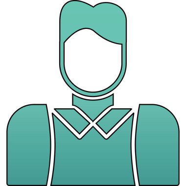 Yeşil kazaklı bir kadının vektör çizimi