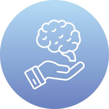 Düz dizaynlı beynin vektör simgesi