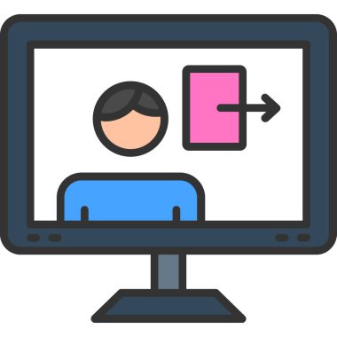 Bilgisayar. Web simgesi basit illüstrasyon