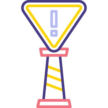 Trafik konisi simgesi vektör çizimi