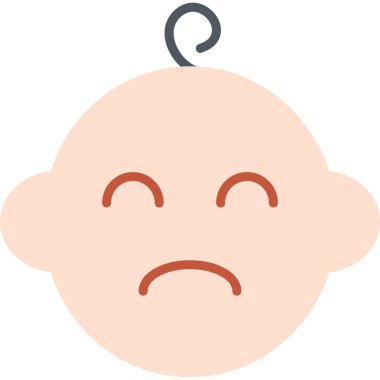 Yüz ifadesi simgesi. Düz renk. vektör illüstrasyonu.