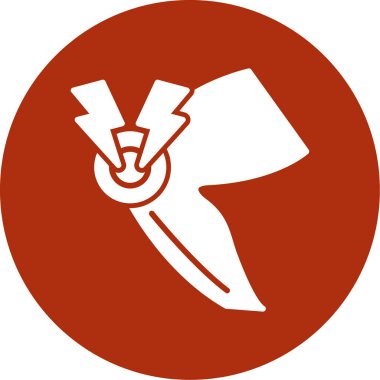 Kırmızı ve beyaz simgenin vektör illüstrasyonu