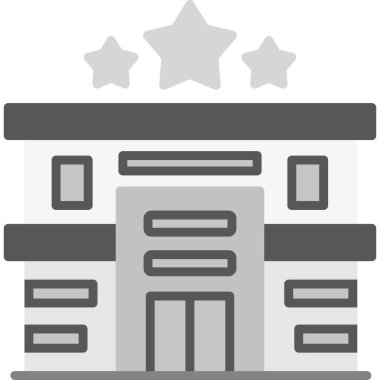 Otel binası ikon vektör illüstrasyonu