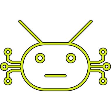 Uzaylı yüzü ikonu. Web için yabancı yüz vektör simgesinin özet çizimi