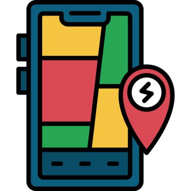 harita gps gezinme simgesi doldurulmuş dış hat biçimi