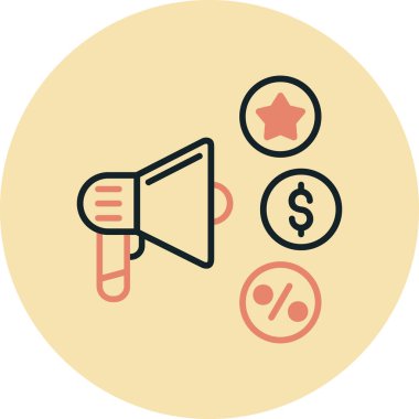 Megafon. Web simgesi basit illüstrasyon