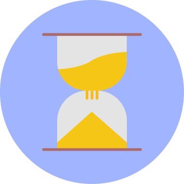 Kum saati simgesi, vektör illüstrasyonu