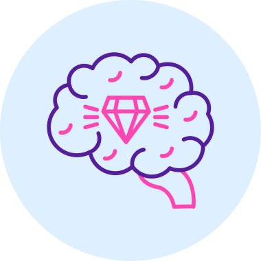 İnsan beyni. Web simgesi basit illüstrasyon