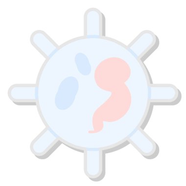 Renkli bir arkaplanda izole edilmiş virüs simgesi, vektör illüstrasyonu