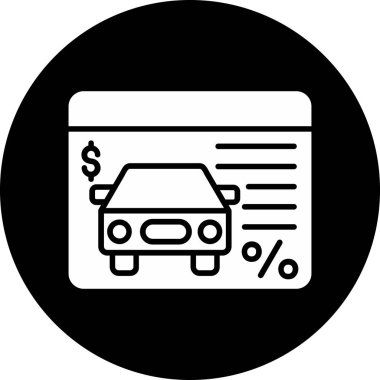 araba sigortası simgesi, vektör illüstrasyonu