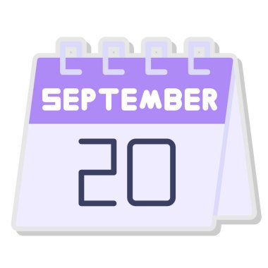 Beyaz arkaplanda 10 Eylül takvim simgesi. Vektör çizimi. Takvim simgesi. Eylül ayı