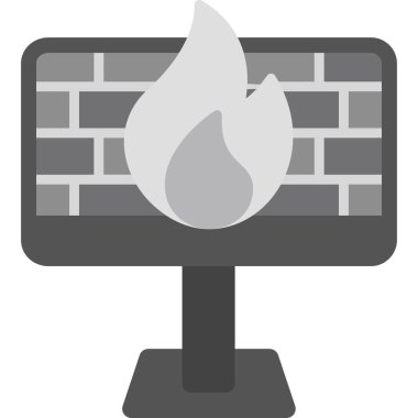 Güvenlik duvarı. Web simgesi basit illüstrasyon