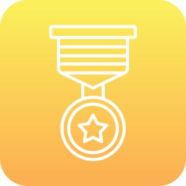 Madalya simgesi soyut arkaplanda izole edildi