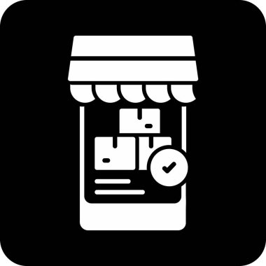 Mağaza vektör simgesi. düz tasarım biçimi.