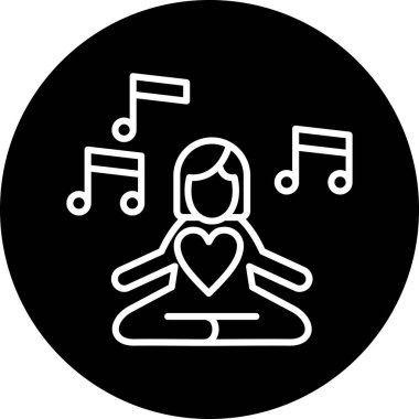 Siyah elbiseli ve kalbi olan bir kadının vektör çizimi