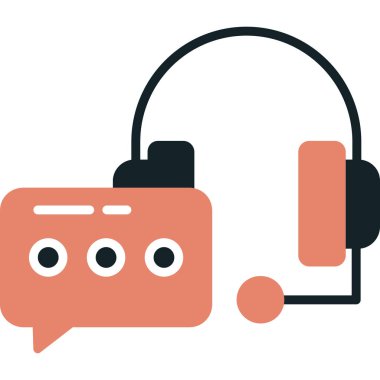 kulaklık simgesi, basit vektör illüstrasyonu