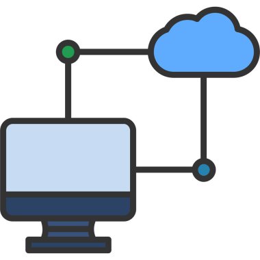 bulut ağ simge vektör çizim