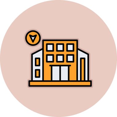 Bina. Web simgesi basit illüstrasyon