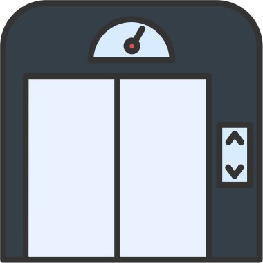 Asansör ikonu vektör illüstrasyonu