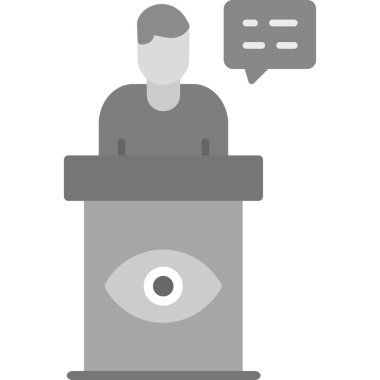 Konuşmacı. Web simgesi basit illüstrasyon