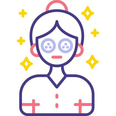 çizim biçimi, vektör illüstrasyonunda avatar yüz simgesi