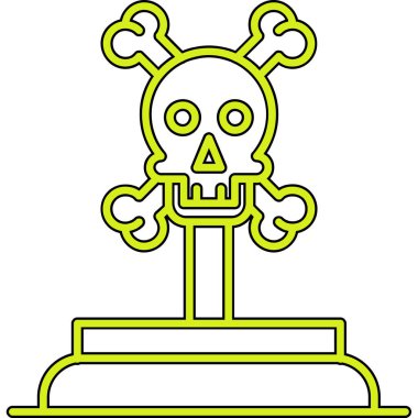 Bir kafatası ve haçın vektör çizimi