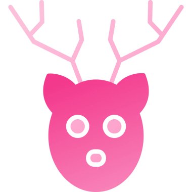 Geyik. Web simgesi basit illüstrasyon