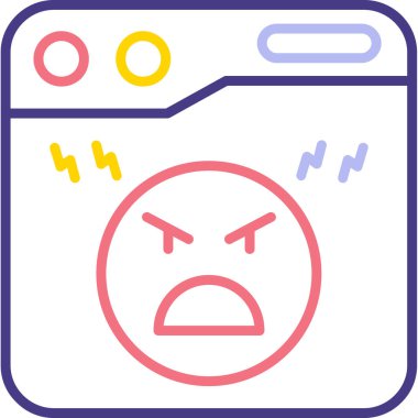 Öfkeli ifade. Web simgesi basit illüstrasyon