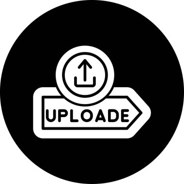 Beyaz arkaplanda izole edilmiş simge vektörünü yükle, İşaret gönder